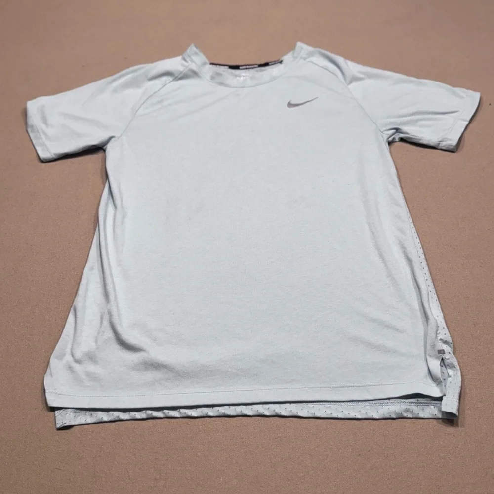 Nike Women's Light Blue Dri-Fit Short Sleeve Tee